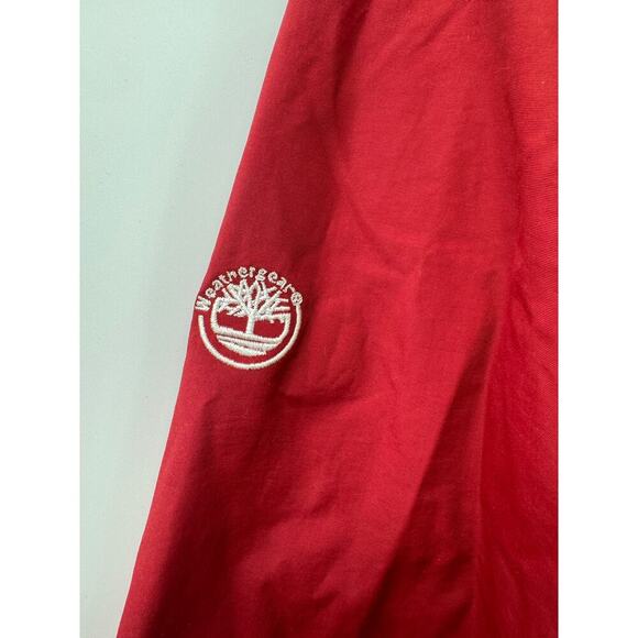 Vintage Timberland Weathergear Jacket Mens Medium Red Full Zip Streetwear Y2K - Picture 9 of 10